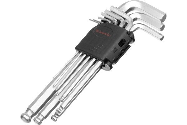 Набор имбусовых ключей HEX (1.5-10 мм) 9шт удлиненных MATRIX (11233)